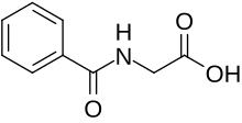 Structural formula of hippuric acid