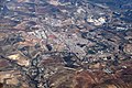 An aerial view of the town and surrounding countryside