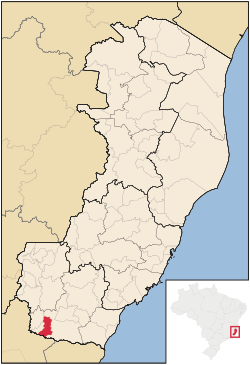 Localização de Apiacá no Espírito Santo