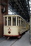 Bijwagen 614 uit de serie 600-629 (1912). Eerste grote serie nieuw gebouwde bijwagens van de HTM, bijnaam 'koektrommels' vanwege het bolle dak.