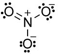 Estructura de Lewis per a l'anió nitrat (forma ressonant).