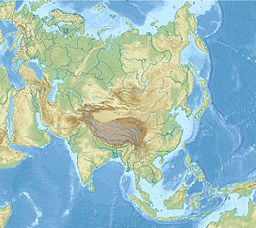 Location of Lake Merzbacher in Kyrgyzstan.