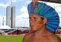 O cacique Jaguaretê, em Brasília, em 2007