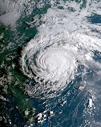 Satellite image of the hurricane shortly after landfall