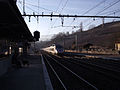 La Plaine station in 2011. The old station building was demolished in early 2019. TGV 6576 en route from Geneva to Paris.