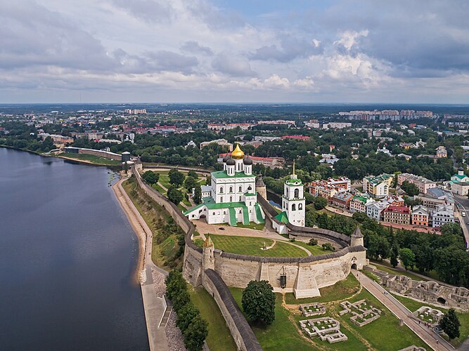 Псковский Кром, вид с воздуха