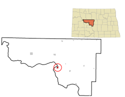 Location of Riverdale, North Dakota