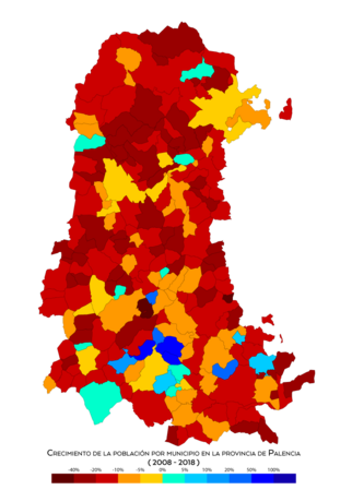 Crecimiento de población entre 2008 y 2018