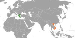 Bản đồ vị trí Greece và Vietnam