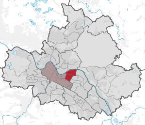 Lage des statistischen Stadtteils Johannstadt in Dresden