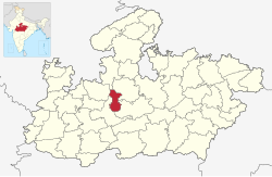 Location of Bhopal district in Madhya Pradesh