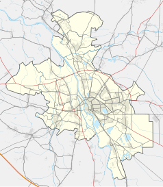 Mapa konturowa Opola, blisko centrum po prawej na dole znajduje się punkt z opisem „Nowa Wieś Królewska”