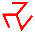 Red symbol of Svarozhich, used in Rodnovery (Slavic Native Faith).