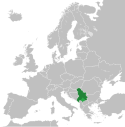 Location of Republic of Serbia and Montenegro