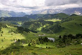 Vue du lac de Bretaye depuis le Chamossaire.