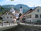 Ortseingang Nordseite mit Brücke über die Dreta