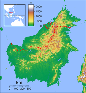 Map showing the location of Santubong National Park