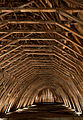 La charpente en bois de cœur de chêne de l'église Saint-Girons, à Monein