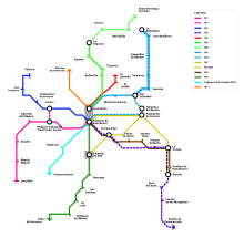 Plano Metropolitano Segovia donde aparecen las líneas a su paso por Martín Miguel