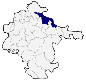 Location of Vukovar within Croatia