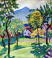 Pejzaĝo de Tegernsee, de August Macke, 1910