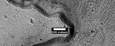 Layered mesa, as seen by HiRISE under HiWish program