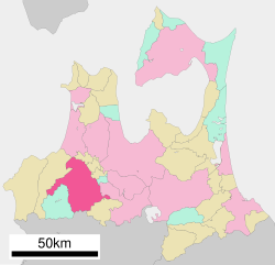 Location of Hirosaki in Aomori Prefecture