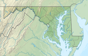 Map showing the location of Monocacy National Battlefield