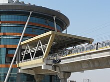 Metro train entering the station