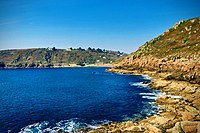 Looking over to Lamorna Cove Cornwall