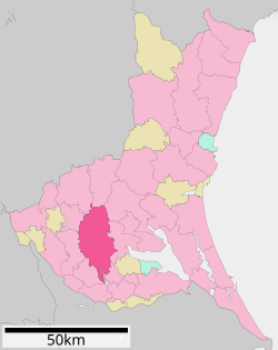 Location of Tsukuba in Ibaraki Prefecture