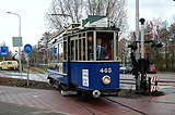 De Amsterdamse motorwagen 465, bouwjaar 1929 (toen bijwagen 911).