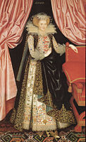 William Larkin Dorothy Cary, después vizcondesa Rochford, 1614–1618, Kenwood House. Alfombra de animales, de Anatolia con un diseño más desarrollado.[50]​