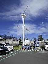 Tesla Roadster being charged, Iwata city, Japan