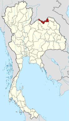 Map of Thailand highlighting Nong Khai Province