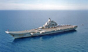 An overhead view of Admiral Kuznetsov.