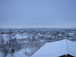 Skyline of Barvinkove in Winter