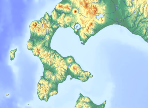 中山峠の位置（北海道南部内）