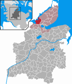 Elhelyezkedése Schleswig-Holstein térképén