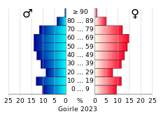 Bevolkingspiramide van de gemeente Goirle