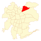 Map of the Vitacura commune within Greater Santiago