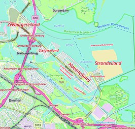 Plattegrond van IJburg.