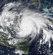 Hurricane Michelle near peak intensity on November 3. The cyclone is a mature and well-developed Category 4 hurricane.