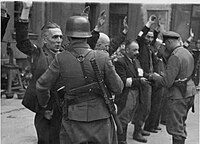 Photo from the Stroop Report of the Warsaw Ghetto Uprising, 1943; showing MP 28s.