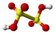 Ball-and-stick model of dithionic acid