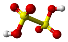 Ball-and-stick model of dithionic acid