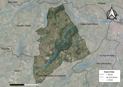 Vue aérienne du territoire communal.