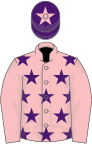 Pink, purple stars, pink sleeves, purple cap, pink star