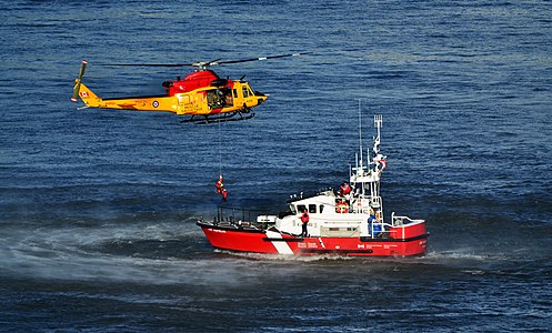 Rescue training exercise by the Canadian Coast Guard and Royal Canadian Air Force