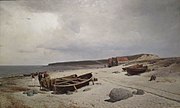 «Strandparti fra Jæren« (1882) av Nicolai Ulfsten (1854-1885)